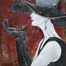 Fashionable Woman Applying Lipstick 3D Wall Art Metal & Wood