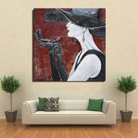 Fashionable Woman Applying Lipstick 3D Wall Art Metal & Wood
