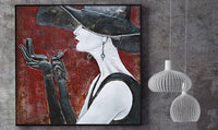 Fashionable Woman Applying Lipstick 3D Wall Art Metal & Wood