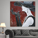 Fashionable Woman Applying Lipstick 3D Wall Art Metal & Wood
