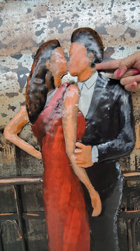 Romantic Night on Balcony of Empire State Building 3-D Oil Painting