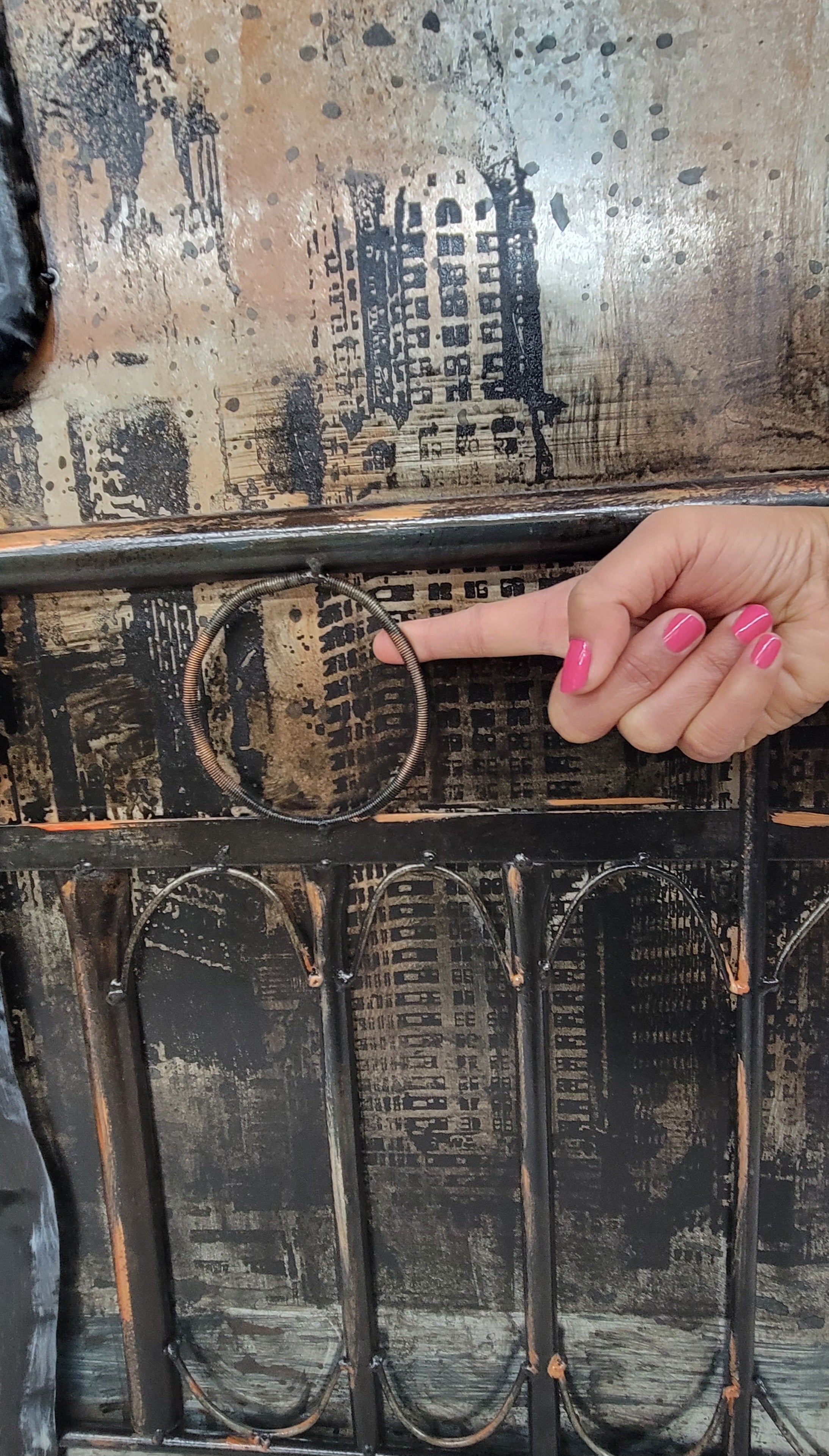Romantic Night on Balcony of Empire State Building 3-D Oil Painting