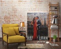 Romantic Night on Balcony of Empire State Building 3-D Oil Painting