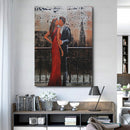 Romantic Night on Balcony of Empire State Building 3-D Oil Painting