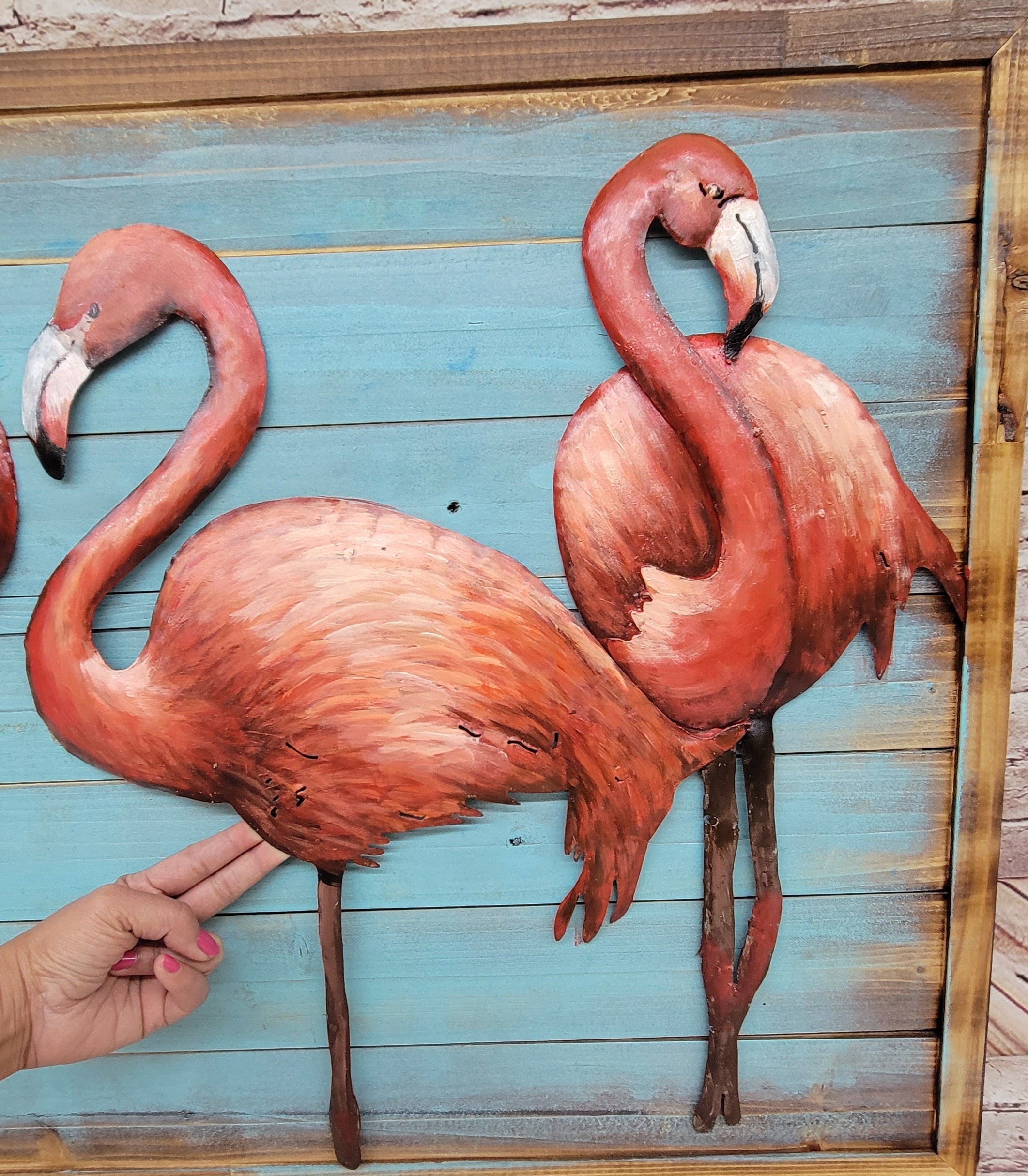 Custom 3D Pastel Marsh Land Flamingo Wall Painting