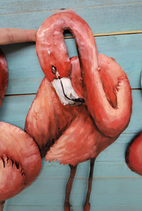 Custom 3D Pastel Marsh Land Flamingo Wall Painting