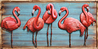 Custom 3D Pastel Marsh Land Flamingo Wall Painting