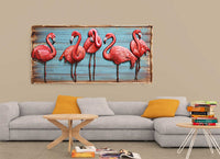 Custom 3D Pastel Marsh Land Flamingo Wall Painting