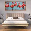 Custom 3D Pastel Marsh Land Flamingo Wall Painting