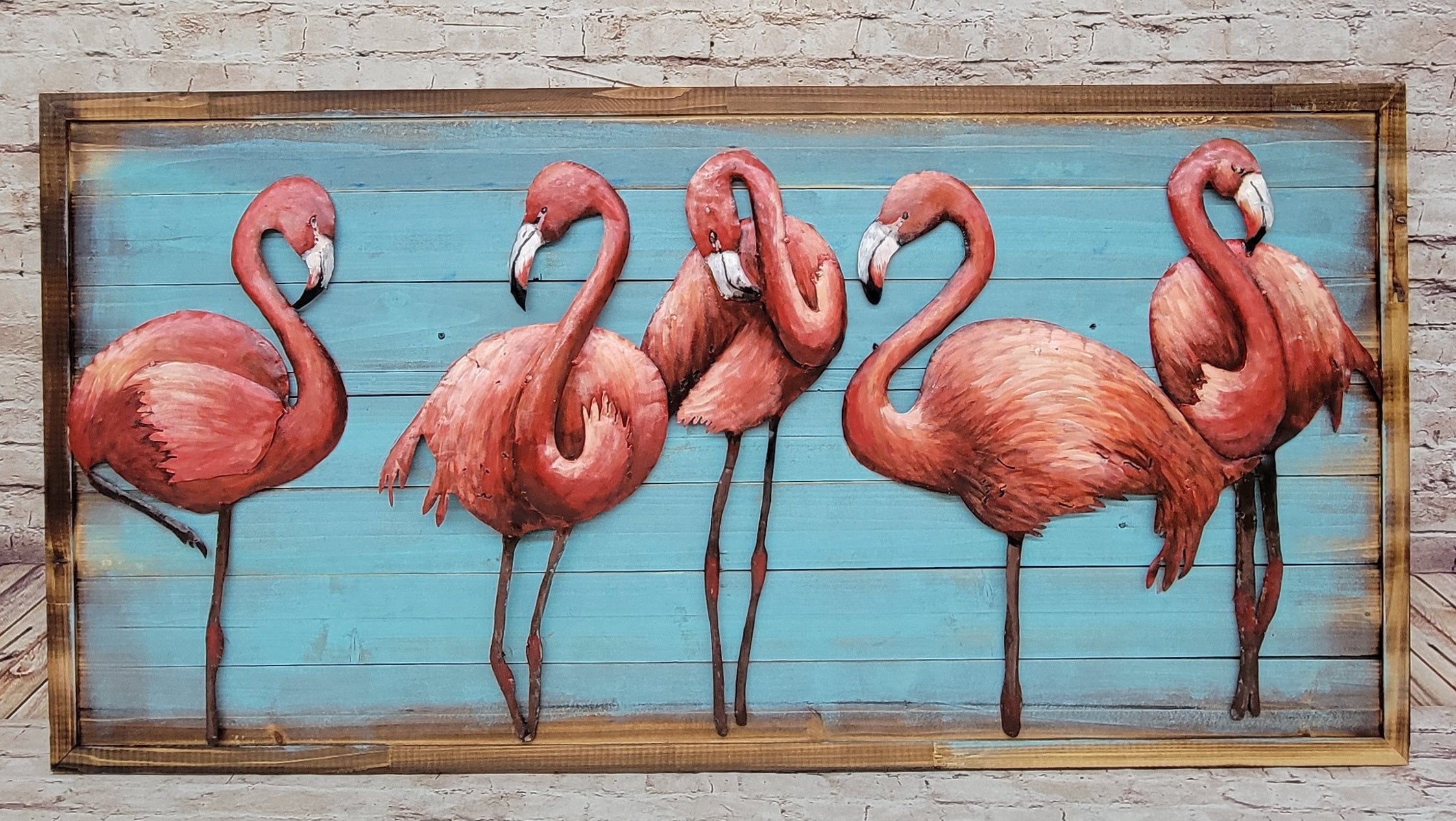 Custom 3D Pastel Marsh Land Flamingo Wall Painting