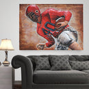 Football Player 3D Mixed Media Wall Art Metal Wood