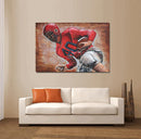 Football Player 3D Mixed Media Wall Art Metal Wood