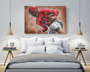 Football Player 3D Mixed Media Wall Art Metal Wood