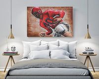 Football Player 3D Mixed Media Wall Art Metal Wood