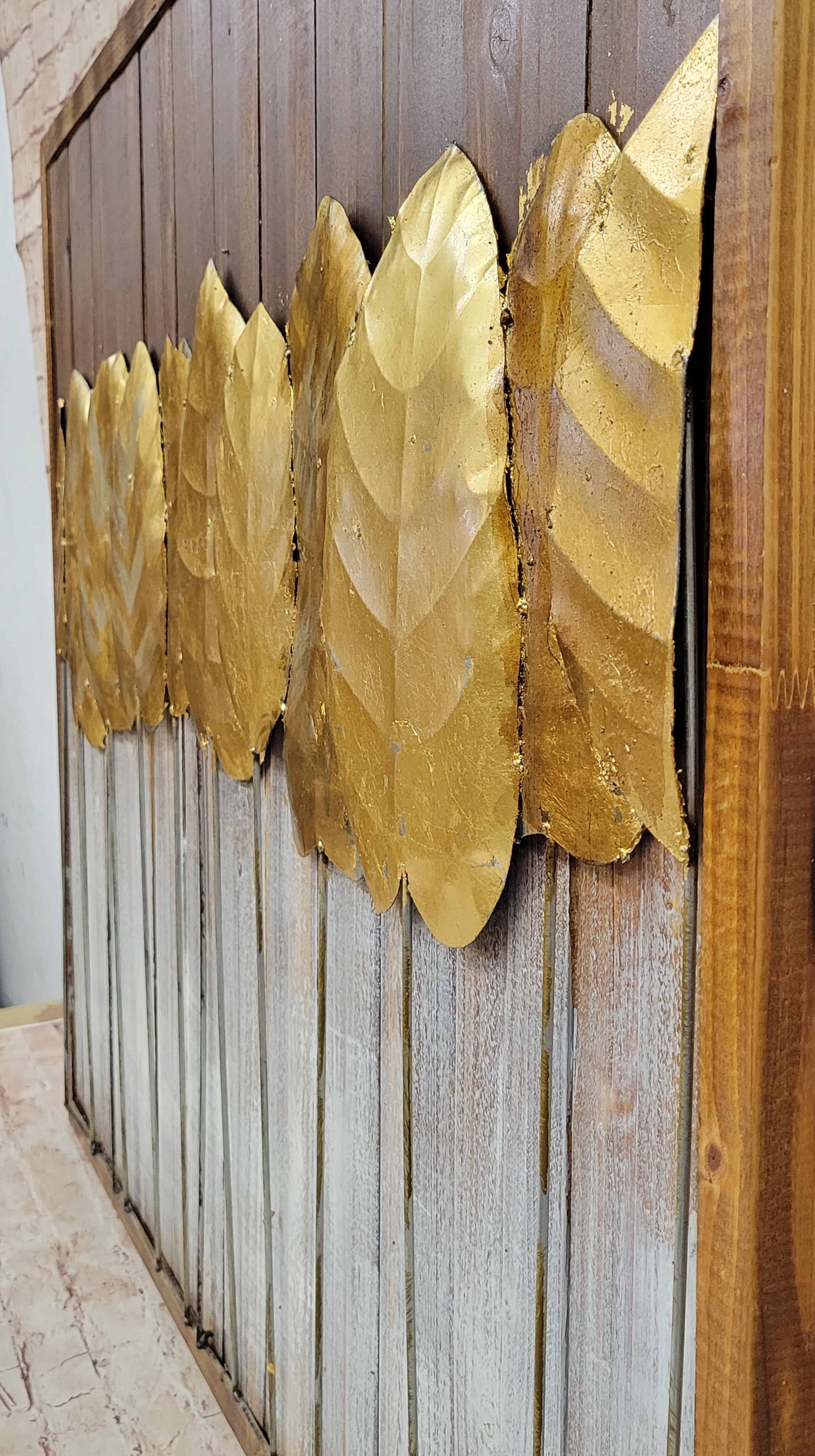 European Bronze Finery Gold Leaf 3-D Oil Painting