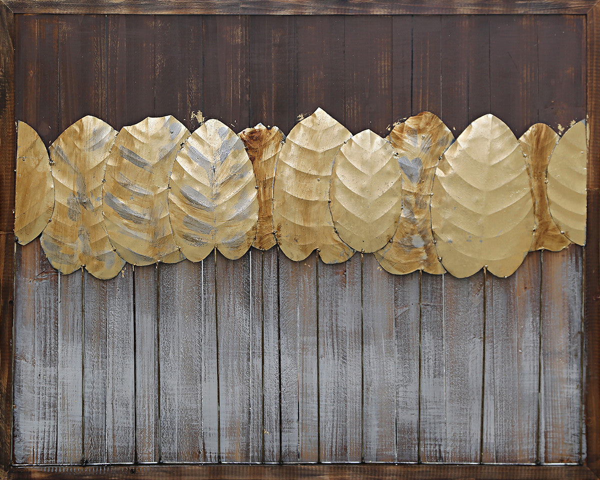 European Bronze Finery Gold Leaf 3-D Oil Painting