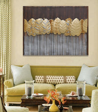 European Bronze Finery Gold Leaf 3-D Oil Painting