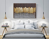 European Bronze Finery Gold Leaf 3-D Oil Painting