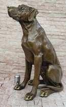 Lifelike Bronze Dog – Realistic Sitting Dog Sculpture