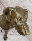 Lifelike Bronze Dog – Realistic Sitting Dog Sculpture