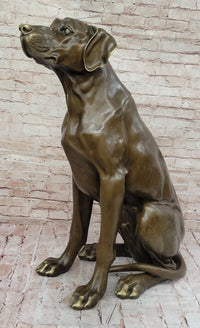 Lifelike Bronze Dog – Realistic Sitting Dog Sculpture