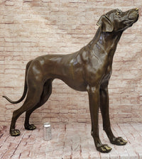 Large Bronze Dog - Realistic Standing Sculpture for Home or Garden