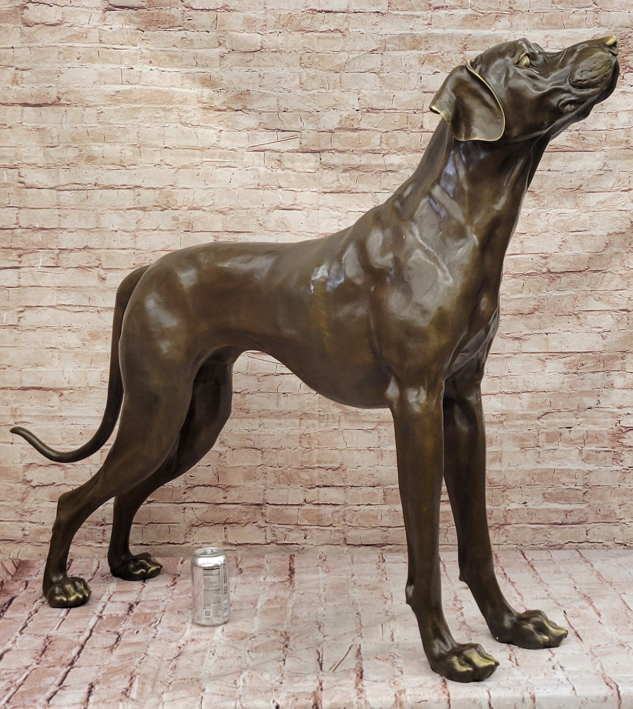 Large Bronze Dog - Realistic Standing Sculpture for Home or Garden