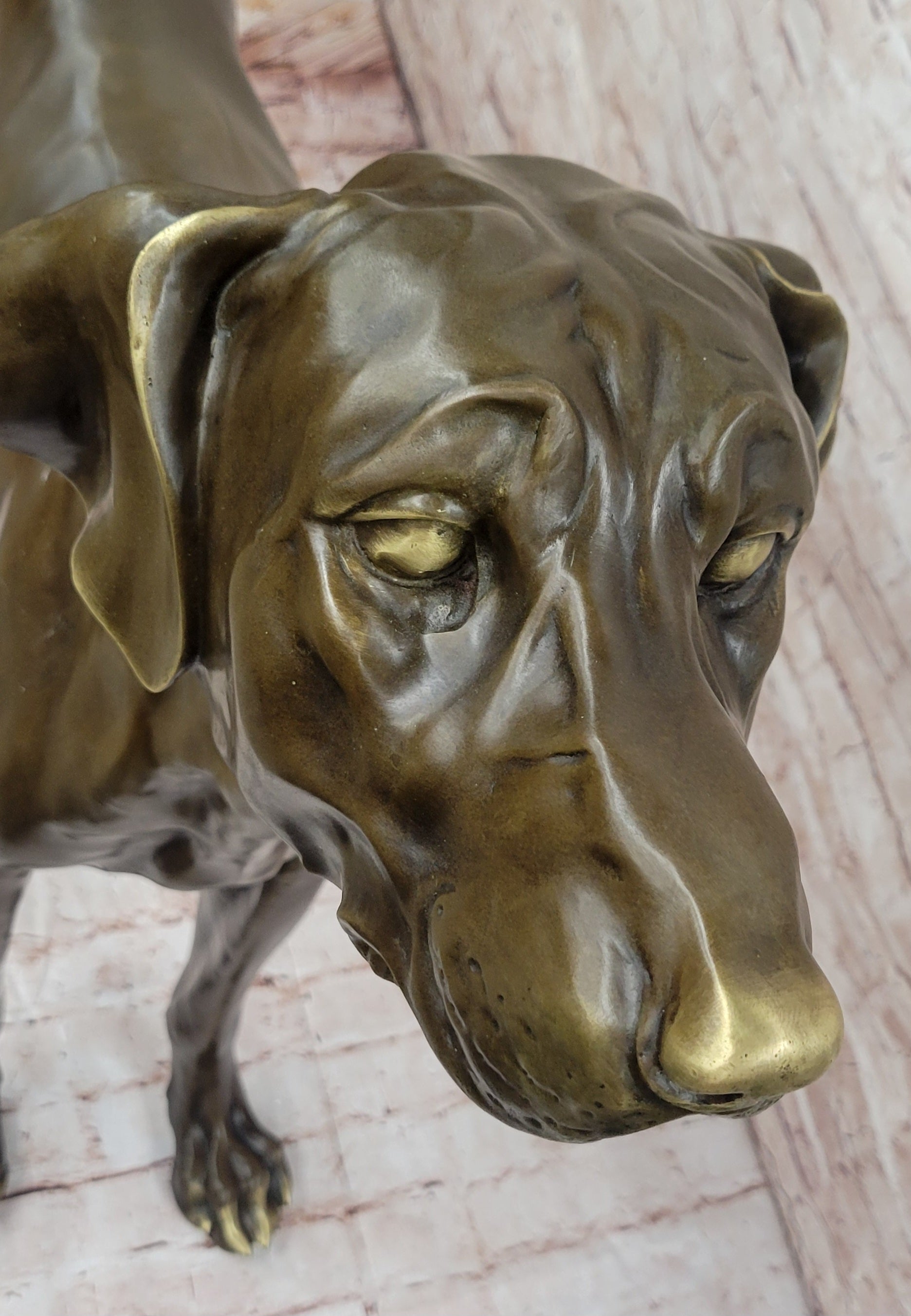 Large Bronze Dog - Realistic Standing Sculpture for Home or Garden