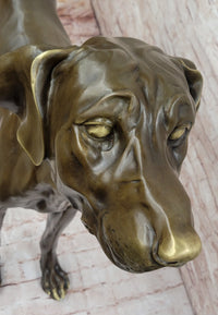 Large Bronze Dog - Realistic Standing Sculpture for Home or Garden
