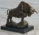 Charging Bull Bronze Metal Sculpture Wall Street 10" x 5"