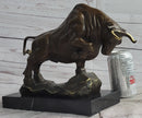 Charging Bull Bronze Metal Sculpture Wall Street 10" x 5"