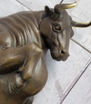 Charging Bull Bronze Metal Sculpture Wall Street 10" x 5"