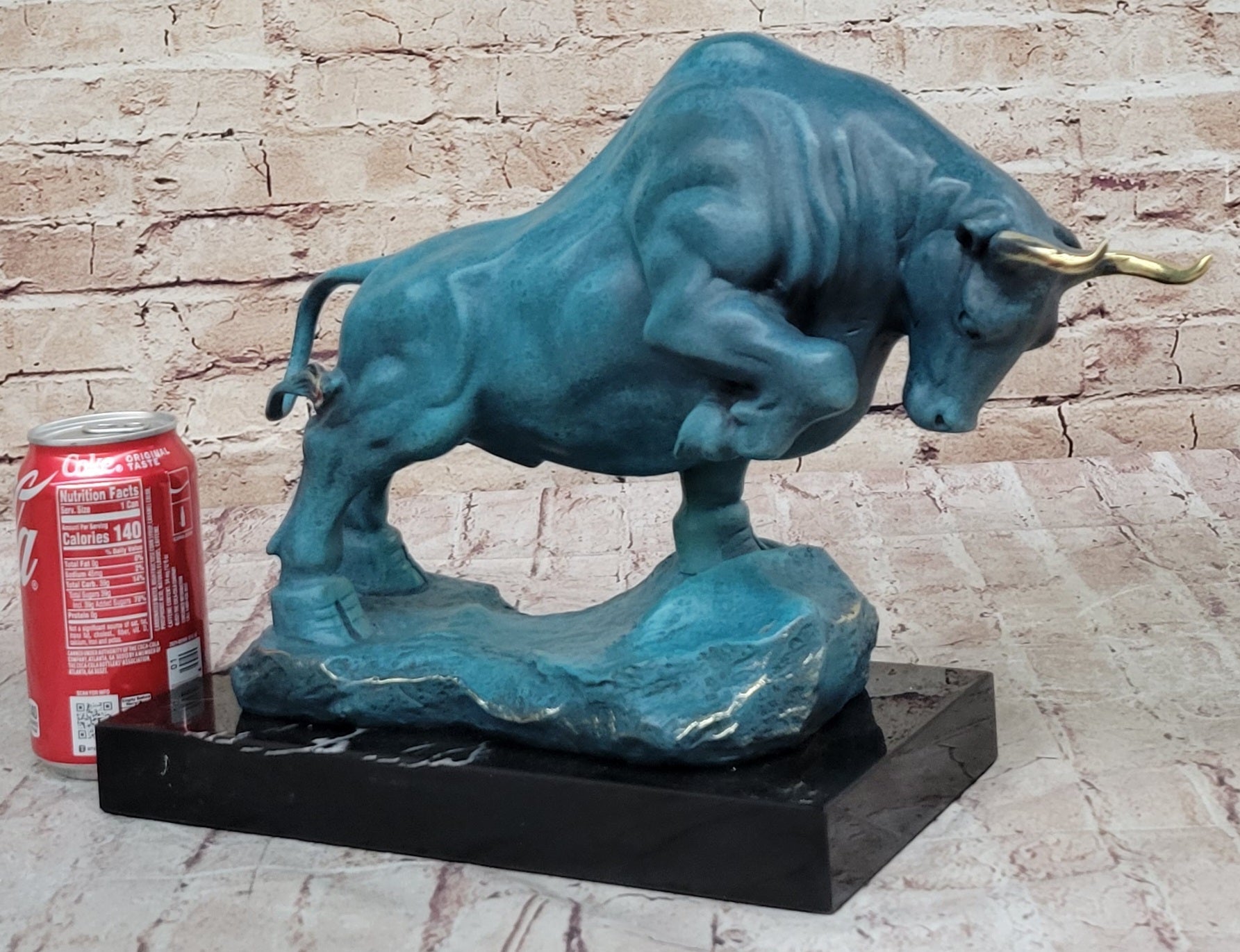 Charging Bull Hot Cast Bronze Figure by Milo with Patina