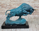 Charging Bull Hot Cast Bronze Figure by Milo with Patina