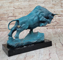 Charging Bull Hot Cast Bronze Figure by Milo with Patina