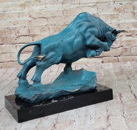 Charging Bull Hot Cast Bronze Figure by Milo with Patina