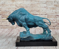 Charging Bull Hot Cast Bronze Figure by Milo with Patina