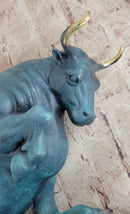 Charging Bull Hot Cast Bronze Figure by Milo with Patina