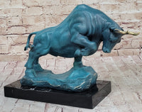 Charging Bull Hot Cast Bronze Figure by Milo with Patina
