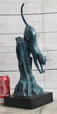 Bronze Pouncing Cougar by Milo Wildlife Sculpture