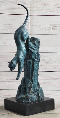 Bronze Pouncing Cougar by Milo Wildlife Sculpture