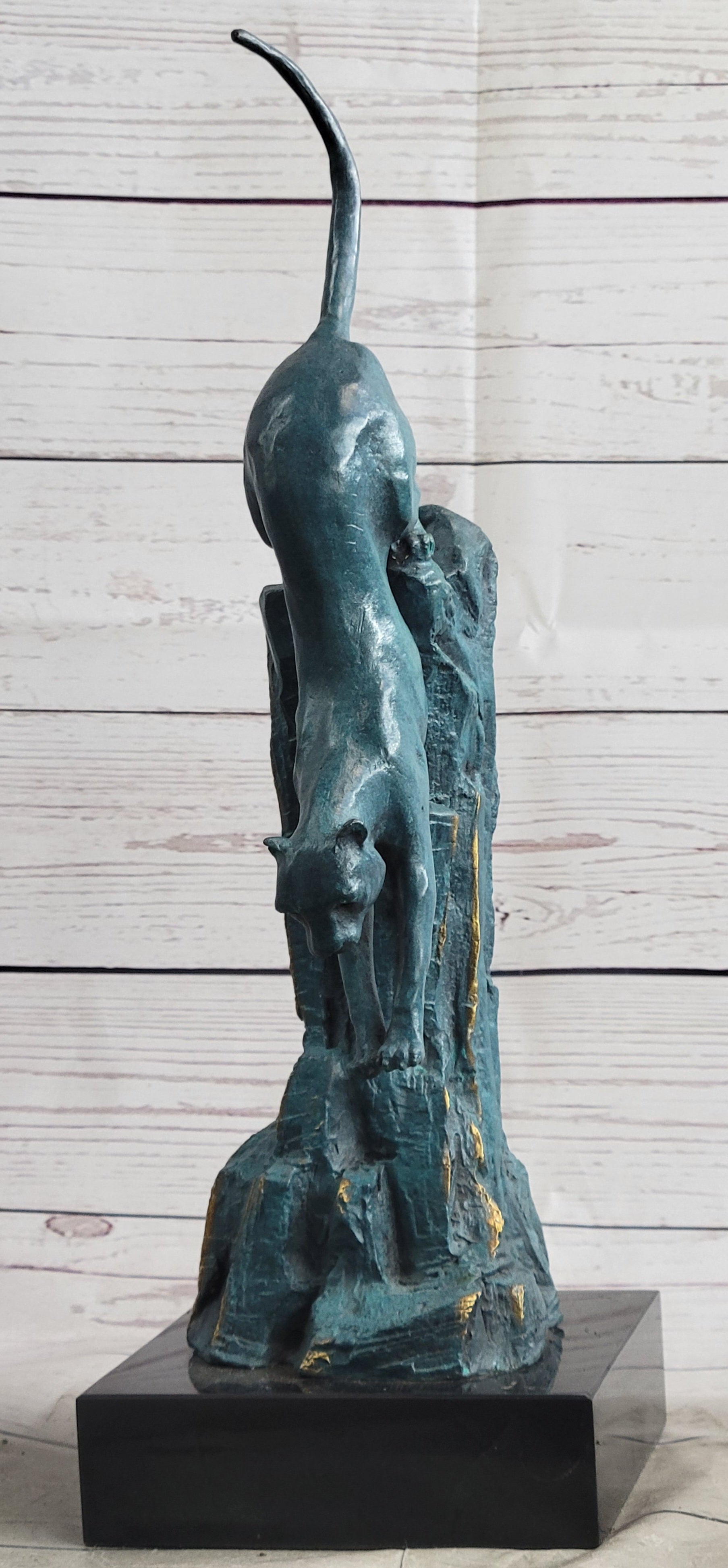 Bronze Pouncing Cougar by Milo Wildlife Sculpture