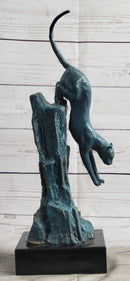 Bronze Pouncing Cougar by Milo Wildlife Sculpture