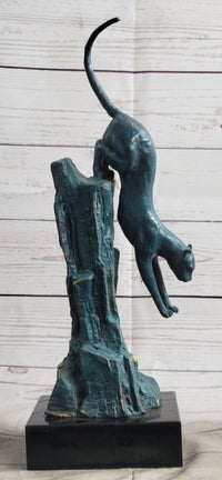 Bronze Pouncing Cougar by Milo Wildlife Sculpture