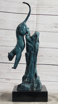 Bronze Pouncing Cougar by Milo Wildlife Sculpture