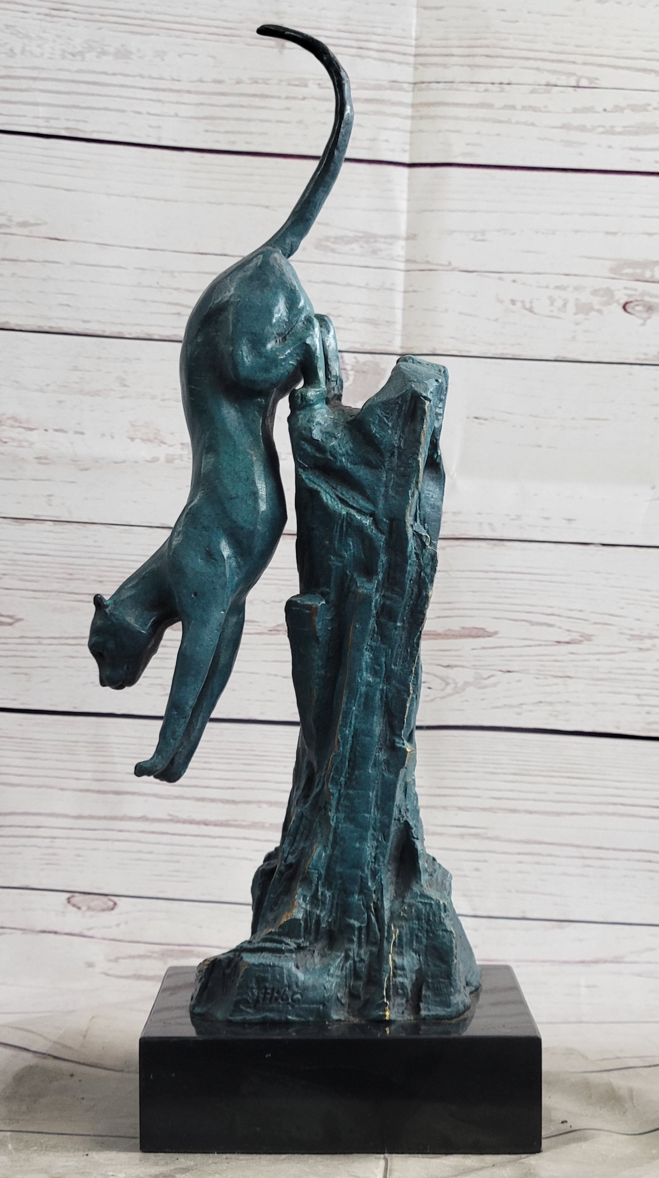 Bronze Pouncing Cougar by Milo Wildlife Sculpture
