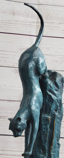 Bronze Pouncing Cougar by Milo Wildlife Sculpture