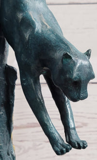 Bronze Pouncing Cougar by Milo Wildlife Sculpture