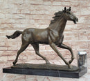 Milo Running Horse Bronze Sculpture on Marble Base