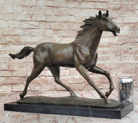 Milo Running Horse Bronze Sculpture on Marble Base